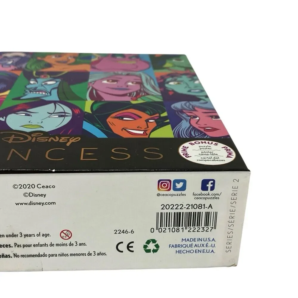 Ceaco Disney Puzzle‎ 300 Pc Oversized Pieces Princess Snow White Villains Ariel